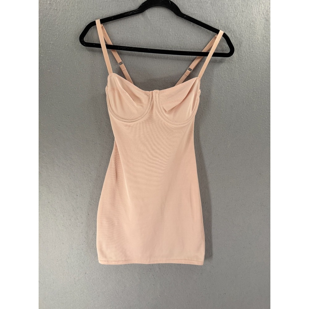Nip Tuck & Boost Slip Womens 34B Nude Underwire Shapewear Full Shaper Dress 8381